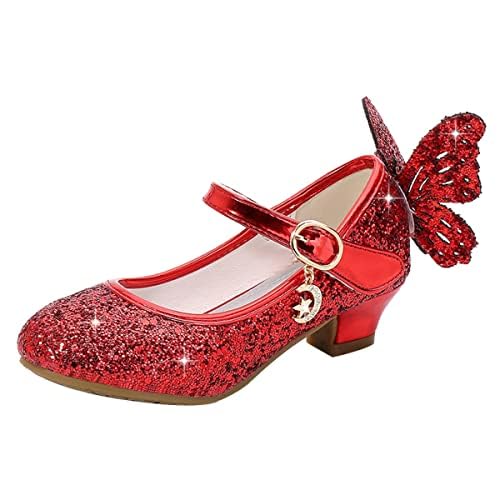 EDOSIR Mädchen Tanzschuhe Glitzer Shinning Abendschuhe Bowknot Low Heels Kleine Mädchen Mary Jane Schuhe Dress Up Prinzessin Schuhe Geburtstag Hochzeit, 27 EU von EDOSIR