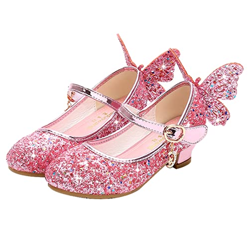 EDOSIR Mädchen Tanzschuhe Glitzer Shinning Abendschuhe Bowknot Low Heels Kleine Mädchen Mary Jane Schuhe Dress Up Prinzessin Schuhe Geburtstag Hochzeit, 8 Rosa, 37 EU von EDOSIR