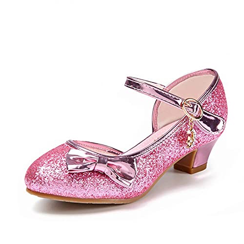 Mädchen Tanzschuhe Glitzer Shinning Abendschuhe Bowknot Low Heels 3Rosa Größe 28 CN(27 EU) Kleine Mädchen Mary Jane Schuhe Dress Up Prinzessin Schuhe Geburtstag Hochzeit von EDOSIR