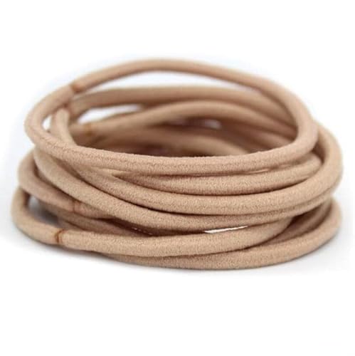 EDOSSA 100 Stück große Haargummis Haargummis hellbraune Haarbänder elastischer Pferdeschwanzhalter Mädchen Dicker Haargummi 3 mm Hellbraun von EDOSSA