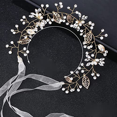 EDOSSA Braut Hochzeit Haarschmuck Kristall Perle Stirnbänder Haarrebe Haarschmuck Braut Brautjungfer Kopfschmuck Haarband Schmuck-GKY350 von EDOSSA