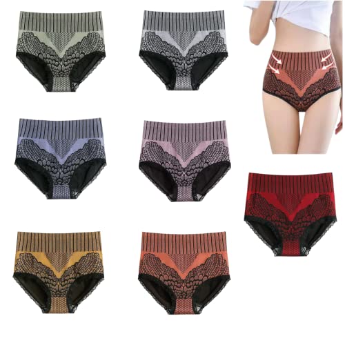 EDOSSA Upgrade Graphene Fiber Restauration High Waist Slip, Graphene Honeycomb Body Shaping Briefs With Spitze, 7 Stück gemischte XXL EDOSSA Upgrade Graphene Fiber Restauration High Waist Slip, Graphene Honeycomb Body Shaping Briefs With Spitze, 7 Stück gemischte XXL von EDOSSA
