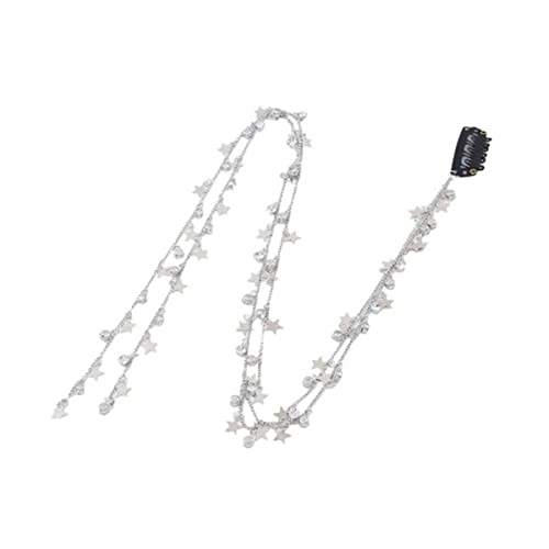 EDOSSA Vintage Übertreibung geometrische Metallkette Geflecht Stirnband lange Quaste Haarkette Stern Bling Haarspangen-Stern von EDOSSA