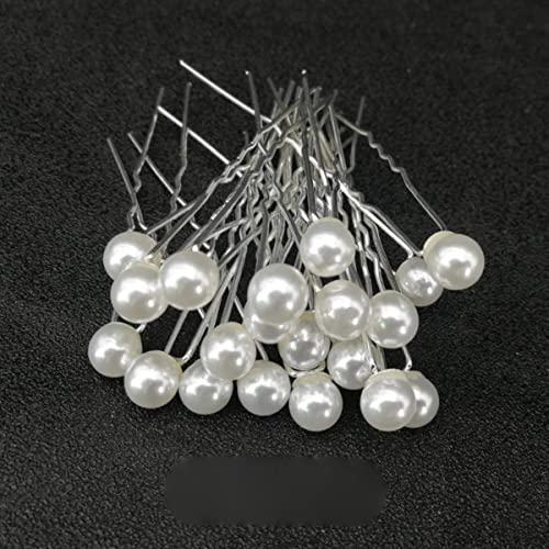 Goldfarbe Perle Hochzeit Haarkämme Haarschmuck für Frauen Kopfschmuck Schmuck Braut Kopfschmuck Frisur Design Tools-Perle 20 Stück 8MM von EDOSSA