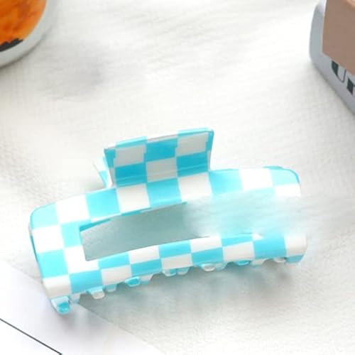 Große Multicolor Checkerboard Grid Square Halbkreis Haarspange Klaue Haar Frauen Haarschmuck-10-10,5 cm Große Multicolor Checkerboard Grid Square Halbkreis Haarspange Klaue Haar Frauen Haarschmuck-10-10,5 cm von EDOSSA