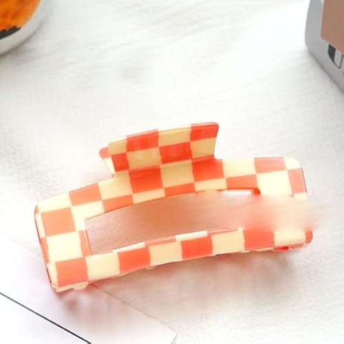 Große Multicolor Checkerboard Grid Square Halbkreis Haarspange Klaue Haar Frauen Haarschmuck-11-10,5 cm Große Multicolor Checkerboard Grid Square Halbkreis Haarspange Klaue Haar Frauen Haarschmuck-11-10,5 cm von EDOSSA