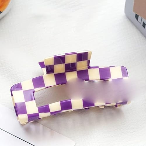 Große Multicolor Checkerboard Grid Square Halbkreis Haarspange Klaue Haar Frauen Haarschmuck-14-10,5 cm Große Multicolor Checkerboard Grid Square Halbkreis Haarspange Klaue Haar Frauen Haarschmuck-14-10,5 cm von EDOSSA
