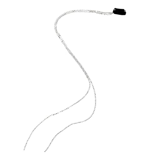 Vintage Übertreibung Geometrische Metallkette Geflecht Stirnband Lange Quaste Haarkette Stern Bling Haarspangen-Strass von EDOSSA