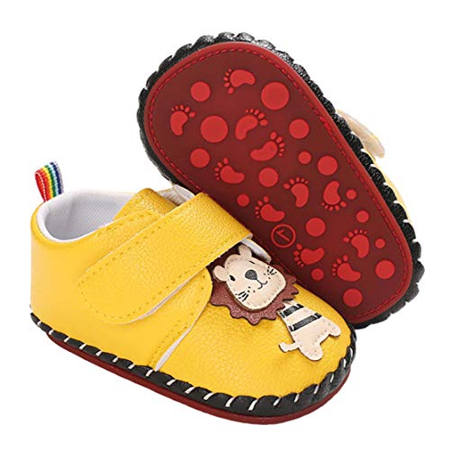 EDOTON Baby Mädchen Jungen PU Leders Cartoons Chuhe Sanft Gummi Sohle Kleinkind Schlüpfen Kinderbettschuhe Beiläufig Sneaker Jungs Eben Faul Slipper First Walker Schuhe von EDOTON