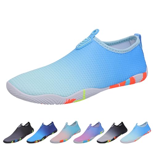 EDOTON Badeschuhe Herren Damen Wasserschuhe Aquaschuhe Sommer Schwimmschuhe Strandschuhe Leichte Barfußschuhe Schnell Trockene Surfschuhe(37 EU,Mondlicht) von EDOTON