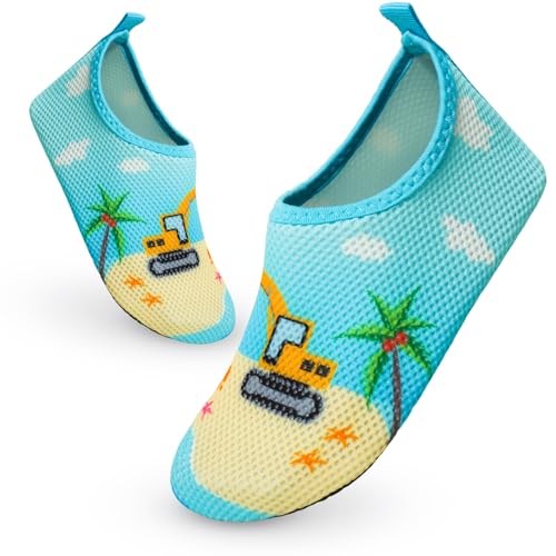 EDOTON Badeschuhe Kinder Mädchen Wasserschuhe Kleinkind Schwimmschuhe Strandschuhe Aquaschuhe rutschfeste Wattschuhe Barfussschuhe für Mädchen (EU 30-31,A-Bagger) von EDOTON