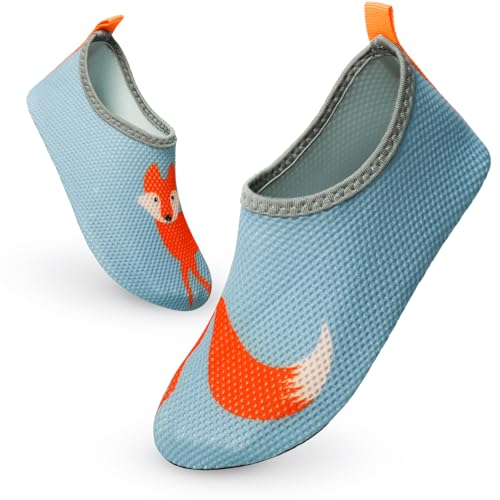 EDOTON Badeschuhe Kinder Mädchen Wasserschuhe Kleinkind Schwimmschuhe Strandschuhe Aquaschuhe rutschfeste Wattschuhe Barfussschuhe für Mädchen (EU 32-33,A-Fuchs) von EDOTON