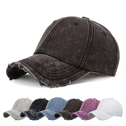 EDOTON Baseball Cap Damen Outdoor Baseballkappe Klassische Verstellbare Planit-Mütze Sport Freizeit Sommercap Sonnenhut Sport Reisen Draußen Kappen Hüte,Denim Kaffeefarbe von EDOTON