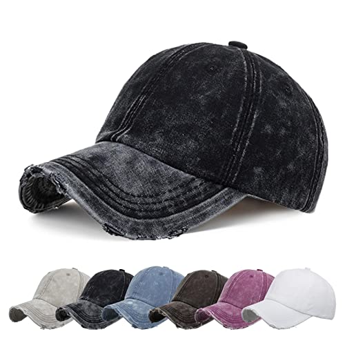 EDOTON Baseball Cap Damen Outdoor Baseballkappe Klassische Verstellbare Planit-Mütze Sport Freizeit Sommercap Sonnenhut Sport Reisen Draußen Kappen Hüte,Denim schwarz von EDOTON