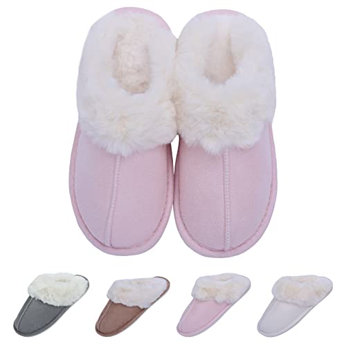 EDOTON Hausschuhe Damen Winter Plüsch Hausschuhe Herren Warme Slippers Schlappen Pantoffeln aus Baumwolle mit TPR-Sohle von EDOTON