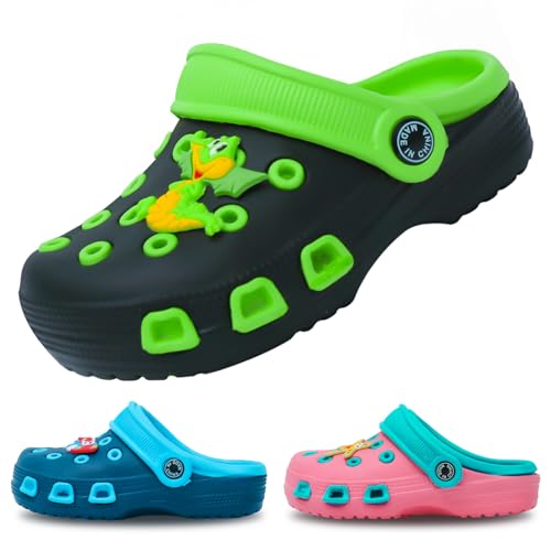 EDOTON Kinder Clogs und Pantoletten Weiche und Bequeme Gartensandalen Für Kinder Leicht rutschfest mit Niedlichen Muster Baby Hausschuhe （Unisex） von EDOTON