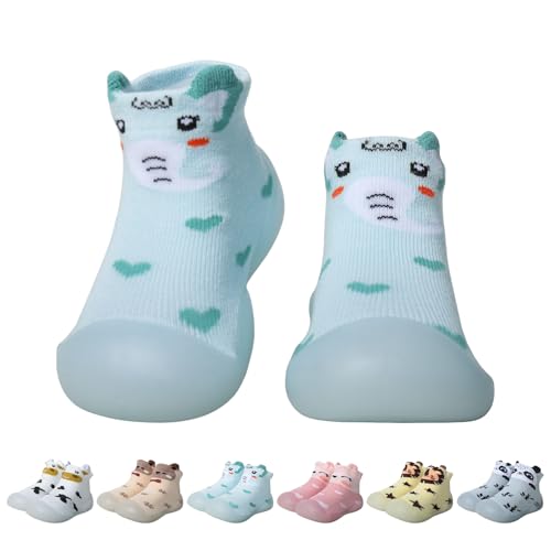 EDOTON Krabbelschuhe Baby Lauflernschuhe Kinder Sockenschuhe rutschfeste Weiche Sohle Schuhe Babybodenschuhe für Mädchen Junge (Elefant,9-12 Monate,20/21) von EDOTON