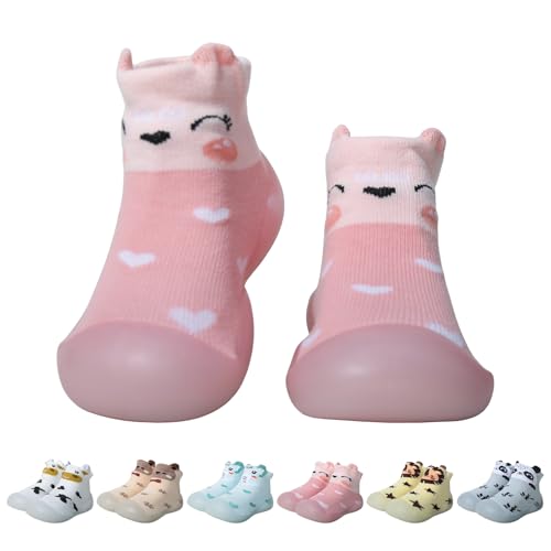 EDOTON Krabbelschuhe Baby Lauflernschuhe Kinder Sockenschuhe rutschfeste Weiche Sohle Schuhe Babybodenschuhe für Mädchen Junge (Fuchs,12-18 Monate,22/23) von EDOTON