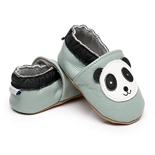 EDOTON Krabbelschuhe Baby LederLauflernschuhe Mädchen mit weichen Wildledersohlen Lederschuhe Baby Jungen Mädchen Hausschuhe 0-24 Monate von EDOTON