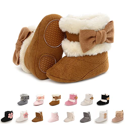 EDOTON Schneestiefel Baby Mädchen Weiche Sohlen Krippe Schuhe Kleinkind Stiefel Niedlich Winterschuhe von EDOTON