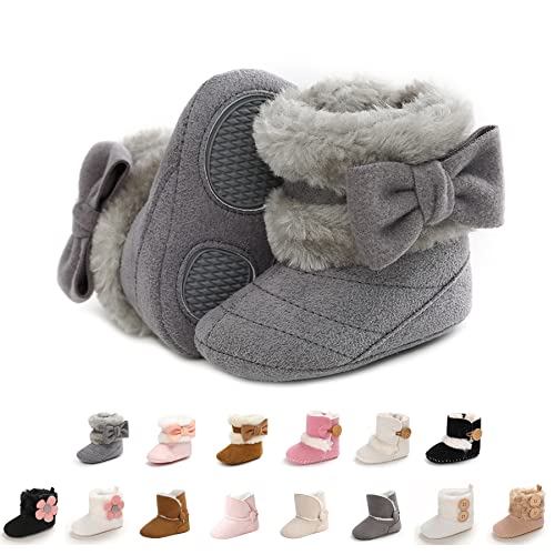 EDOTON Schneestiefel Baby Mädchen Weiche Sohlen Krippe Schuhe Kleinkind Stiefel Niedlich Winterschuhe von EDOTON