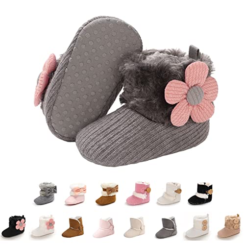 EDOTON Schneestiefel Baby Mädchen Weiche Sohlen Krippe Schuhe Kleinkind Stiefel Niedlich Winterschuhe von EDOTON