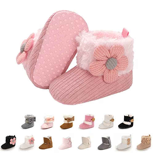 EDOTON Schneestiefel Baby Mädchen Weiche Sohlen Krippe Schuhe Kleinkind Stiefel Niedlich Winterschuhe von EDOTON