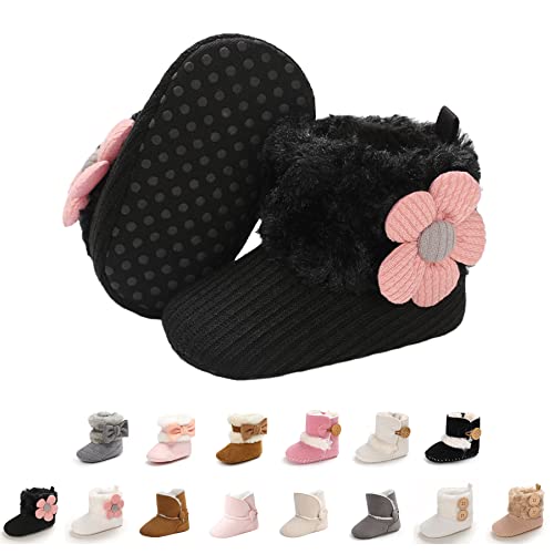 EDOTON Schneestiefel Baby Mädchen Weiche Sohlen Krippe Schuhe Kleinkind Stiefel Niedlich Winterschuhe von EDOTON