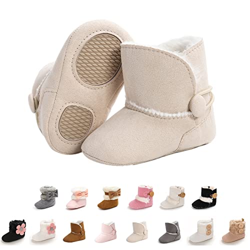 EDOTON Schneestiefel Baby Mädchen Weiche Sohlen Krippe Schuhe Kleinkind Stiefel Niedlich Winterschuhe von EDOTON