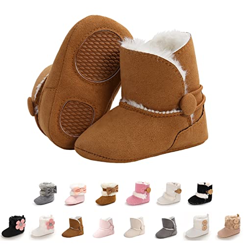 EDOTON Schneestiefel Baby Mädchen Weiche Sohlen Krippe Schuhe Kleinkind Stiefel Niedlich Winterschuhe von EDOTON