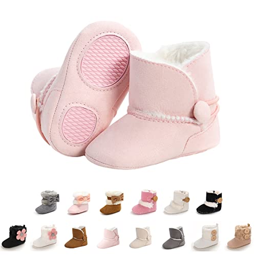 EDOTON Schneestiefel Baby Mädchen Weiche Sohlen Krippe Schuhe Kleinkind Stiefel Niedlich Winterschuhe von EDOTON