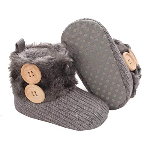 EDOTON Unisex-Baby Neugeborenes Fleece Booties, Baby Jungen Mädchen Winterschuhe Kleinkind Baby Anti-Rutsch Sock Schuhe Stiefel Weiche Sohle Winter Stiefel Warme Krabbelschuhe von EDOTON