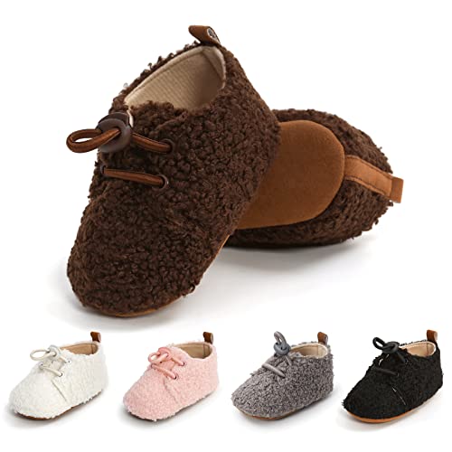 EDOTON Unisex Neugeborene Tier Schuhe,Süß rutschfest Sohle Weich Winter Warm Haus Innen Ausdruck Stiefel zum Baby Jungs Mädchen von EDOTON