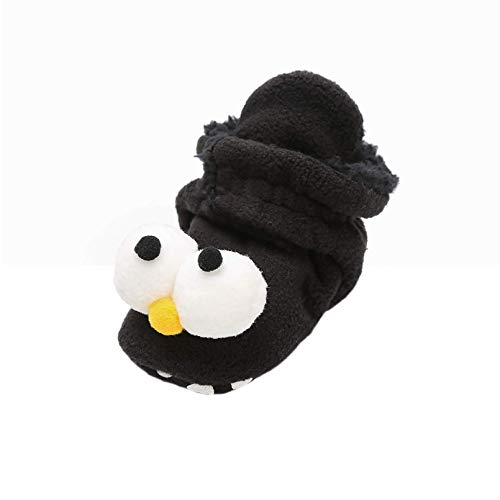 EDOTON Unisex Neugeborenes Schneestiefel Weiche Sohlen Streifen Bootie Kleinkind Stiefel Niedlich Stiefel Socke Einstellbar (12-15 Monate, C-Schwarz) von EDOTON
