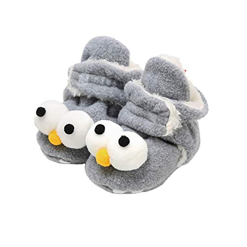 Unisex Neugeborenes Schneestiefel Weiche Sohlen Streifen Bootie Kleinkind Stiefel Niedlich Stiefel Socke Einstellbar (6-12 Monate, C-Hellgrau) von EDOTON