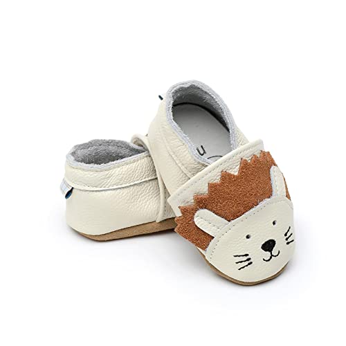 EDOTON Krabbelschuhe Baby LederLauflernschuhe Mädchen mit weichen Wildledersohlen Lederschuhe Baby Jungen Mädchen Hausschuhe 0-24 Monate von EDOTON