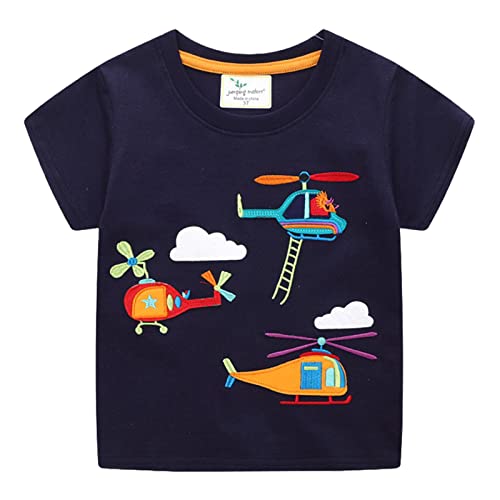 Unisex Baby T-Shirt Baumwolle Süß Karikatur Tier Muster Tops für 1-7 Jahre Alt (1-2 Jahre, H Hubschrauber) von EDOTON