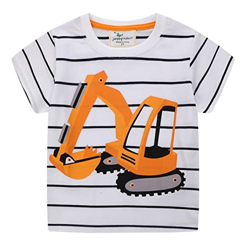 Unisex Baby T-Shirt Baumwolle Süß Karikatur Tier Muster Tops für 1-7 Jahre Alt (2-3 Jahre, H Oranger Bagger) von EDOTON