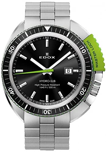 EDOX Herren-Armbanduhr EDOX HYDRO SUB Analog Quarz Leder 53200 3NVM NIN von EDOX