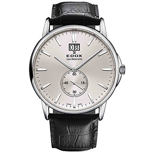EDOX Unisex-Armbanduhr EDOX LES BÈMONTS BIG DATE Analog Quarz Leder 64012 3 AIN von EDOX
