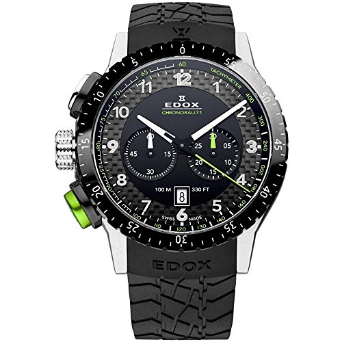 EDOX Unisex-Armbanduhr EDOX RALLY INSTRUMENTS CHRONORALLY 1 Chronograph Quarz Kautschuk 10305 3NV NV von EDOX