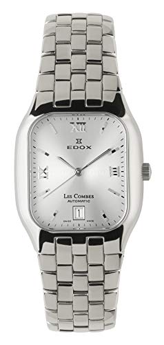 Edox Les Combes Automatikuhr, Swiss Made Armband silber / schwarz von EDOX