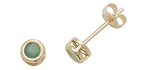 EDS Jewels 9 Karat (375) Gold Damen - Paar Ohrstecker mit Smaragd - 4mm*4mm TRS1864 von EDS Jewels