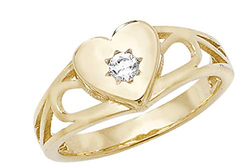 9 Karat (375) Gold Herz Mädchen - Ring mit Zirkonia (synth.) WJS18683 von EDS Jewels