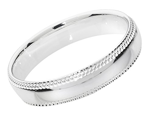 925 Sterling Silber 4mm Court Form Milgrain Herren/Damen - Trauring/Ehering/Hochzeitsring WJS13917 von EDS Jewels