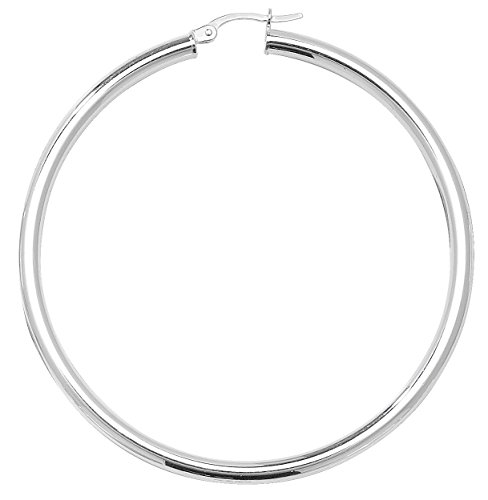925 Sterling Silber Damen - Paar Creolen - 50mm WJS1904@723MM50 von EDS Jewels