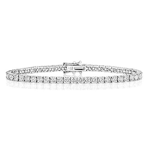 Atemberaubendes 18 Karat (750) Weißgold Damen - Diamant Armband Brillant-Schliff 8.08 Karat GH - SI2-18cm, 11 Gramm WJS21403 von EDS Jewels