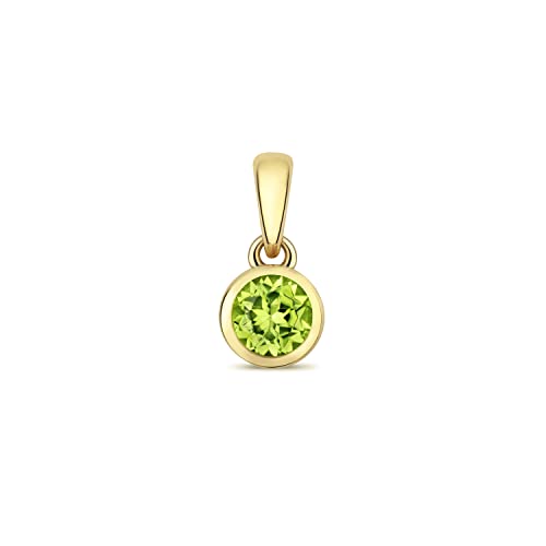 EDS Jewels Funkelndes Feuer Klassischer 9 Karat (375) Gold Damen - Anhänger mit Peridot WJS34968 von EDS Jewels