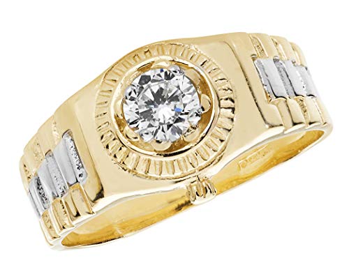 EDS Jewels Raffinierter 9 Karat (375) Bicolor Gold Herren - Ring mit Zirkonia (synth.) TRS18688RSU von EDS Jewels