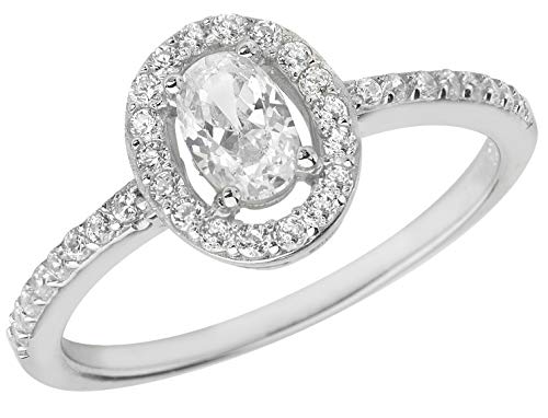 Eleganter 925 Sterling Silber Solitär Verlobung Damen - Ring mit Zirkonia TRS22305RSO von EDS Jewels